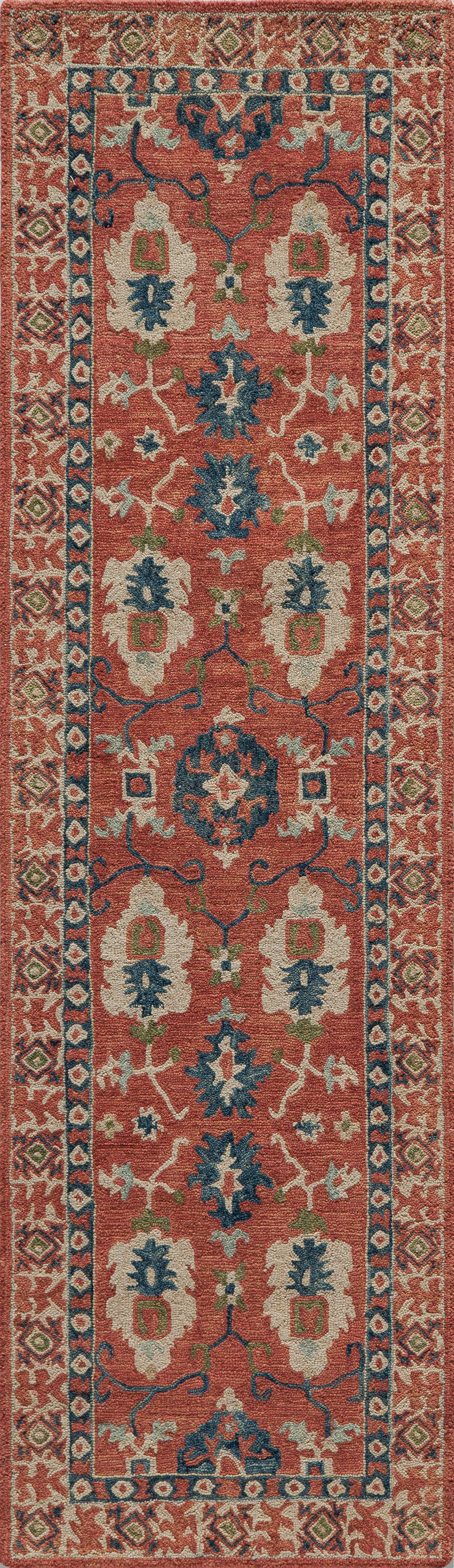 Tangier Traditional Oriental Red Hand-Tufted Wool Rug
